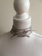 Lead Compliant licht grijze voile kanten choker ketting, Nieuw, Overige materialen, Grijs, Verzenden