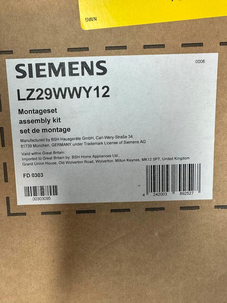 Siemens LZ29WWY12, Witgoed en Apparatuur, Afzuigkappen, Nieuw, 200 tot 400 m³ per uur, Ophalen of Verzenden