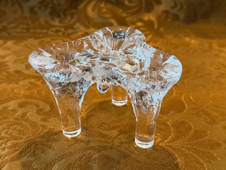 Vintage Kosta Boda Göran Wärff glazen ijspegel-kandelaar, Antiek en Kunst, Antiek | Glas en Kristal, Ophalen of Verzenden
