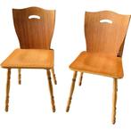 3 Vintage Duitse Houten Stoelen - blond hout, Huis en Inrichting, Stoelen, Ophalen, Gebruikt, Bruin, Eén