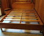 Laatste kans Vintage houten bed 1956 aangepast, Ophalen, Gebruikt, Bruin, 210 cm