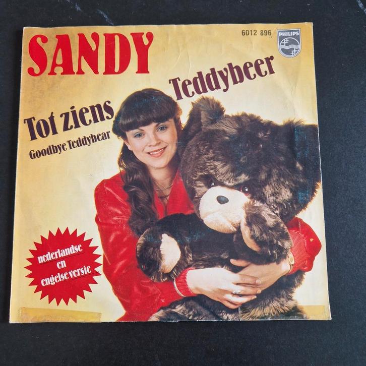 Sandy - Tot Ziens Teddybeer Single, Cd's en Dvd's, Vinyl Singles, Gebruikt, Single, Nederlandstalig, 7 inch, Ophalen of Verzenden