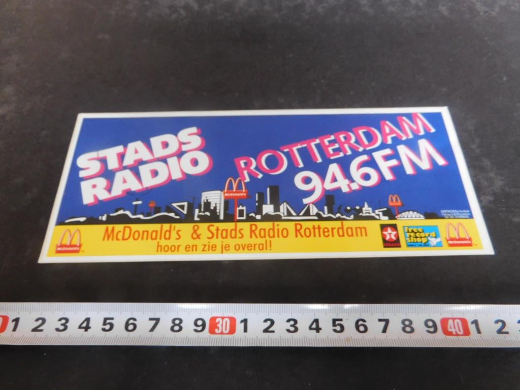 sticker Rotterdam Stads Radio 94.6 FM, Verzamelen, Stickers, Zo goed als nieuw, Ophalen
