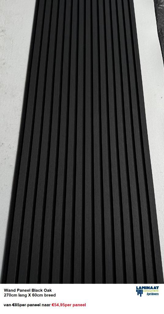 Akoestische Wandpanelen Black Oak 270cm x 60cm x 18mm, Huis en Inrichting, Woonaccessoires | Wanddecoraties, Nieuw, Ophalen of Verzenden