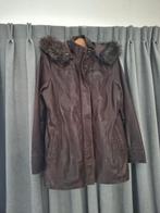 Mooie leren damesjas met bontkraag, Kleding | Dames, Jassen | Zomer, Maat 38/40 (M), Bruin, Ophalen of Verzenden, Zo goed als nieuw