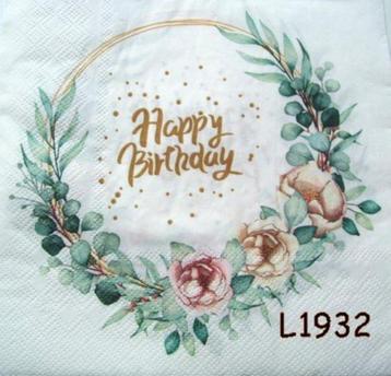 Servetten decoupage/bullet journal * Roos eucalyptus L1932 beschikbaar voor biedingen