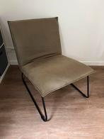 Leen Bakker fauteuil Cooper leatherlook olijfgroen metaal, Ophalen, Zo goed als nieuw, Metaal, Eén