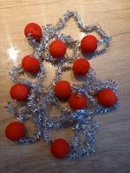* Kerst vintage kerstslinger zilver rood *, Ophalen of Verzenden, Gebruikt