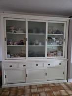 Grote witte buffetkast met schuifdeuren, Huis en Inrichting, Ophalen, Gebruikt, Landelijk, 200 cm of meer