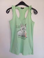 Groene top met konijn | yes or no | maat xs, Kleding | Dames, Ophalen of Verzenden, Zo goed als nieuw, Zonder mouw, Maat 34 (XS) of kleiner