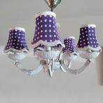 Hanglamp,Paars,5 kapjes,Wit,kado,Kroonluchter,lamp,kinderen, Modern,vrolijk, Ophalen of Verzenden, Zo goed als nieuw, Stof