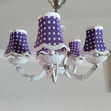 Hanglamp,Paars,5 kapjes,Wit,kado,Kroonluchter,lamp,kinderen beschikbaar voor biedingen