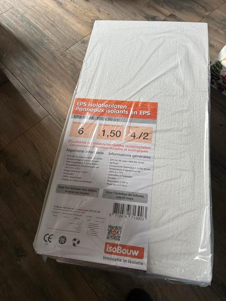 EPS Isolatieplaten - IsoBouw 60-SE, Doe-het-zelf en Verbouw, Isolatie en Afdichting, Nieuw, Vloerisolatie, Piepschuim (Tempex)