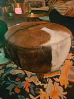 Grote Geitenhuid Poef/Bijzettafel, Gebruikt, Hout, Ophalen of Verzenden, Landelijk