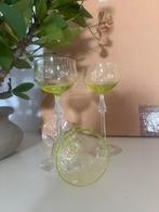 Set van 3 vintage uraniumglazen likeurglazen, Ophalen, C, Zo goed als nieuw, C
