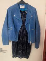 Leren jasje en glitter jurk 38, Ophalen of Verzenden, Zo goed als nieuw, Maat 38/40 (M), Zwart