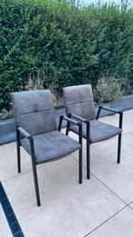 8 Arthena Armstoelen Basalt - Profijtmeubels, Ophalen of Verzenden, Zo goed als nieuw, Metaal, Grijs