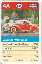 Kw4524 autokaartje 4a lagonda v12 rapid, Ophalen of Verzenden, Zo goed als nieuw, Auto's