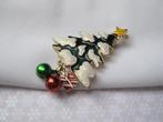 Broche kerst kerstboom groen en glitter emaille, Verzenden, Zo goed als nieuw