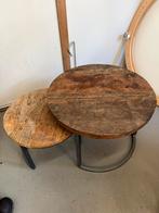 Gratis op te halen - leuke houten salontafel set, Ophalen of Verzenden, Gebruikt, 50 tot 100 cm, Minder dan 50 cm