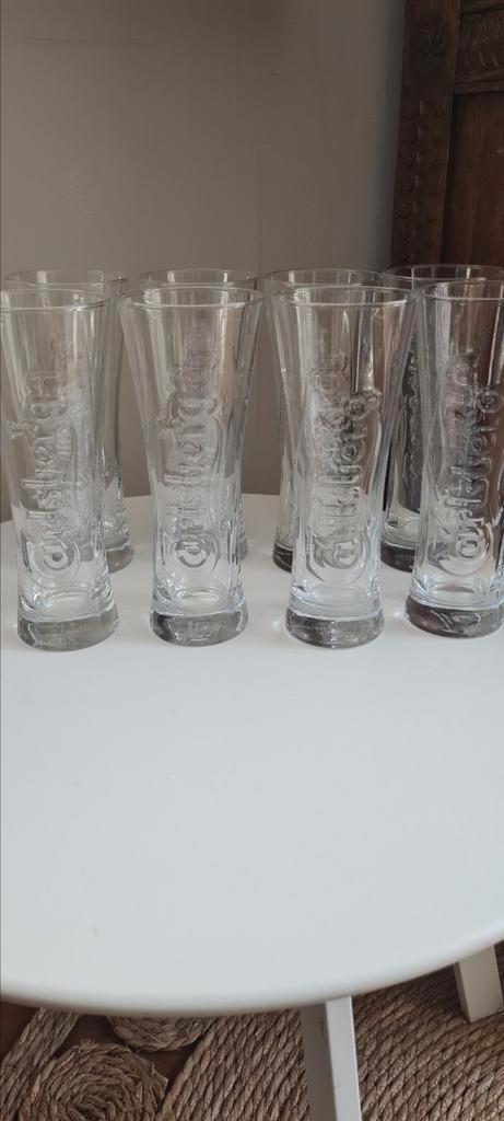 8 stuks Carlsberg glas, Verzamelen, Glas en Borrelglaasjes, Zo goed als nieuw, Bierglas, Ophalen