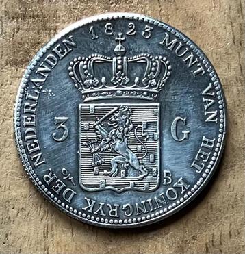 3 gulden 1823 Willem I beschikbaar voor biedingen
