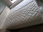 Wit lederen electrisch verstelbaar boxspring 160x200cm, Tweepersoons, Ophalen of Verzenden, Zo goed als nieuw, 180 cm