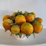 Majolica Italiaans Porseleinen Tafelstuk van Mand met Fruit, Ophalen of Verzenden
