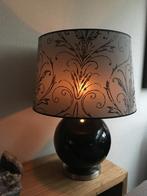 2 mooie grote lampen zwart met barok kap grijs, Ophalen, Zo goed als nieuw, 75 cm of meer