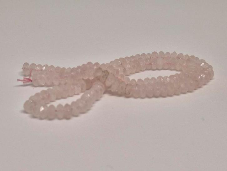 Rozenkwarts Rondellen 6-6,5mm - Streng, Sieraden, Tassen en Uiterlijk, Edelstenen, Ophalen of Verzenden