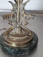 KOPER MESSING MARMER TAFEL LAMP, Ophalen of Verzenden