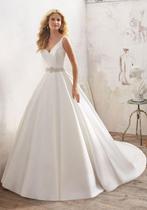 Trouwjurk Mori Lee satijn met sleep maat 38/40, Kleding | Dames, Trouwkleding en Trouwaccessoires, Ophalen of Verzenden, Zo goed als nieuw