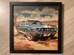 Foto FORD MUSTING Oldtimer.achter glas ingelijst, Ophalen of Verzenden, Nieuw, Auto's