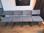 4 eetkamerstoelen, Ophalen, Grijs, Metaal, Vier
