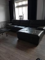 Grijze hoekbank, Huis en Inrichting, Ophalen, Gebruikt, Vierpersoons of meer, Leer