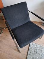 Harvink fauteuil   bekleding ribstof  zwart, Huis en Inrichting, Minder dan 75 cm, Modern, Metaal, Zo goed als nieuw