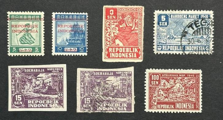 REPOEBLIK INDONESIË JAVA 1945 - 1947 gebruikt/ongebruikt, Postzegels en Munten, Postzegels | Azië, Zuidoost-Azië, Verzenden