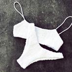 Witte geplooide bikini (sexy dames vrouwen voorgevormde), Verzenden, Nieuw, Wit, Bikini