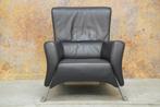 ZGANieuw blauwe leren Rolf Benz 322 design fauteuil, Huis en Inrichting, Rolf benz, Rolf benz, Design, 75 tot 100 cm