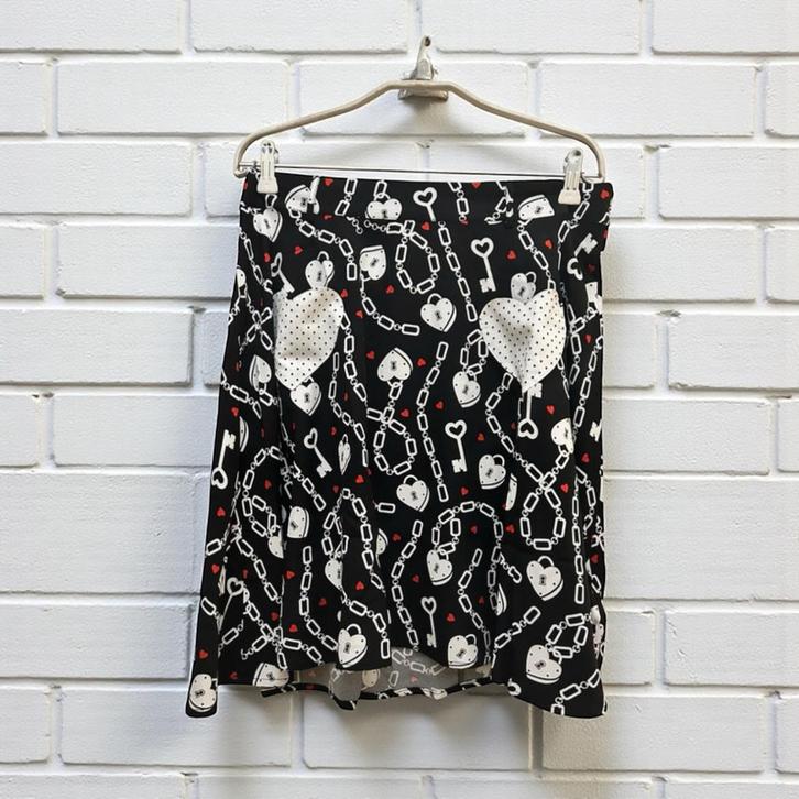 NWT Hell Bunny Rok Maat XL Zwart Wit Sleutel Heart Lock Mini, Kleding | Dames, Rokken, Nieuw, Maat 46/48 (XL) of groter, Zwart