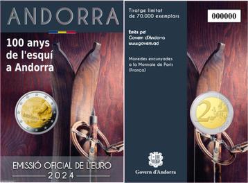 2 euro Andorra 2024 - 100 jaar Skisport (CoinCard) beschikbaar voor biedingen