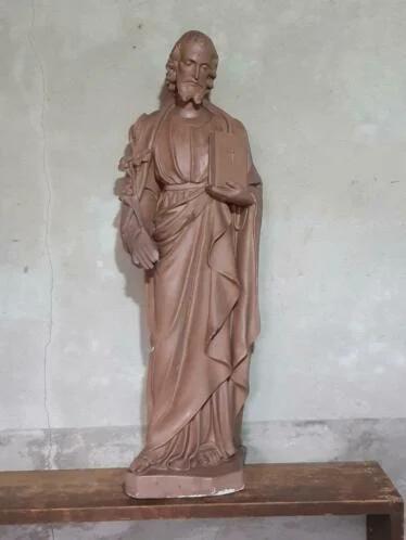 Oud Antiek Gipsen XL Kerkbeeld Beeld St. Joseph met Lelietak, Antiek en Kunst, Antiek | Religie, Ophalen of Verzenden