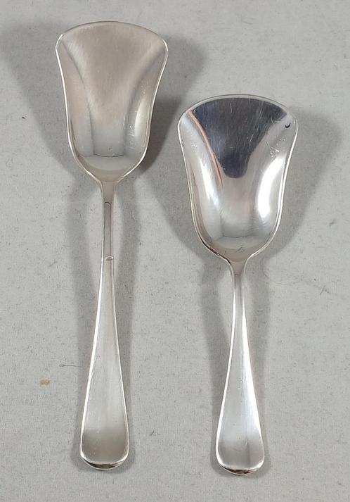 Zilveren theeschep en suikerlepel Hollands Glad antiek 835 z, Antiek en Kunst, Antiek | Goud en Zilver, Zilver, Ophalen of Verzenden