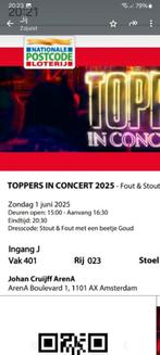 4 KAARTEN TOPPERS IN CONCERT 1 JUNI, ZITPLAATSEN., Tickets en Kaartjes, Twee personen, Juni