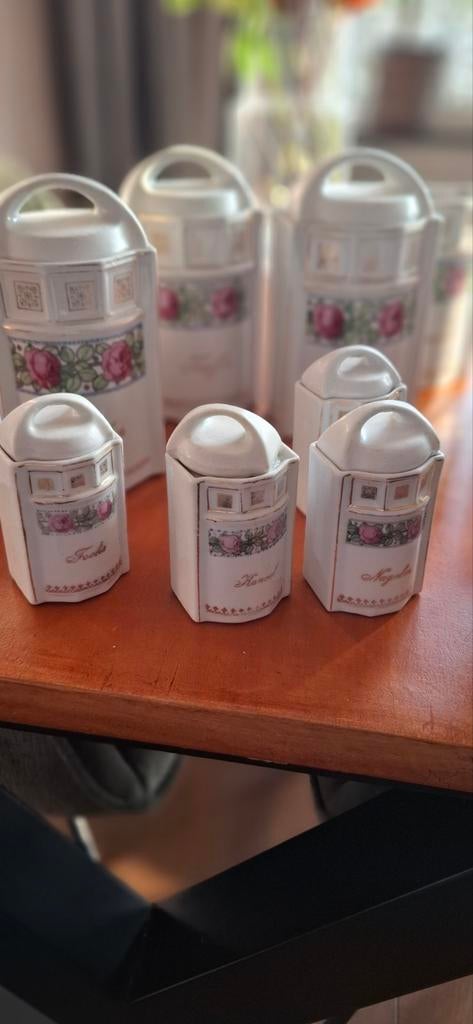 Vintage Porseleinen Voorraadpotten Set, Antiek en Kunst, Antiek | Keramiek en Aardewerk, Ophalen
