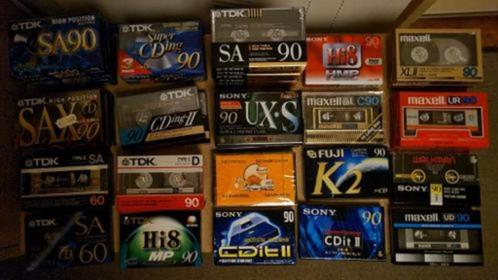 40 Cassettebandjes - TDK, SONY, MAXELL, FUJI, GULF - NIEUW, Cd's en Dvd's, Cassettebandjes, Nieuw in verpakking, Onbespeeld, 26 bandjes of meer