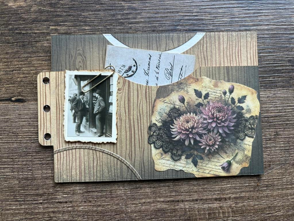 Journalkaart (15x9,5 cm) met dubbele pocket, incl. ephemera, Hobby en Vrije tijd, Ophalen of Verzenden, Zo goed als nieuw