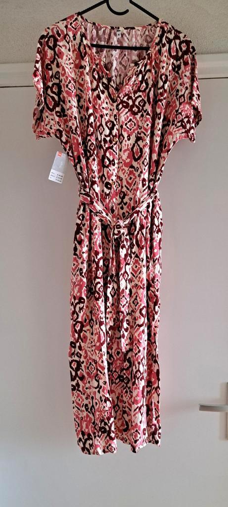 mooie linnen jurk van Hema, Kleding | Dames, Jurken, Nieuw, Maat 36 (S), Roze, Onder de knie, Ophalen of Verzenden