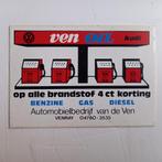 Oude sticker.  Automobielbedrijf van de Ven. Venray.  VW/AUD, Verzamelen, Stickers, Ophalen of Verzenden, Zo goed als nieuw, Overige typen
