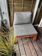 Zeer luxe tuinstoel ALFA en bank low dining NMOSS teak, Tuin en Terras, Ophalen, 4 zitplaatsen, Gebruikt, Teakhout
